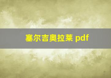 塞尔吉奥拉莱 pdf